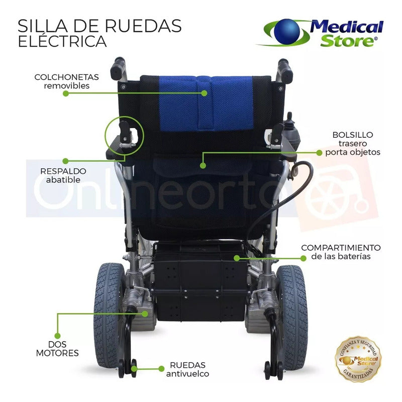 Silla De Ruedas Eléctrica Plegable Llanta Neumática