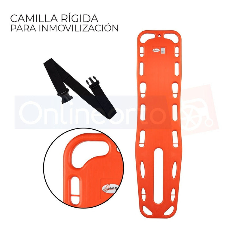 Camilla Para Inmovilizacion Rigida + 3 Correas De Sujeccion