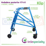 Andadera Posterior Klip Especializada Grande 4 Ruedas