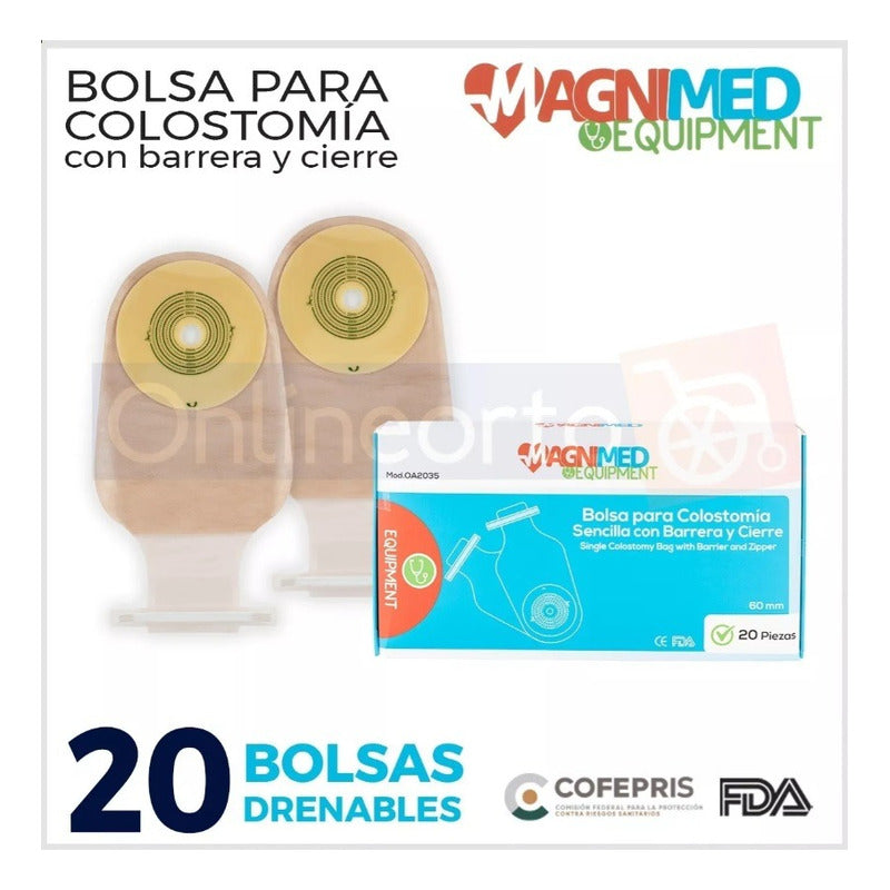 Bolsas Para Colostomia Drenable Con Barrera Y Cierre 20 Pzas