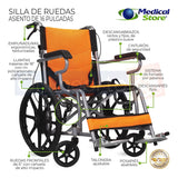 Silla De Ruedas Traslado Ligera Compacta Gris Medical Store
