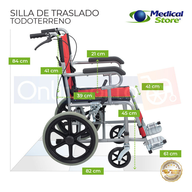 Silla De Ruedas De Lujo Plegable Compacta Todo Terreno Ms