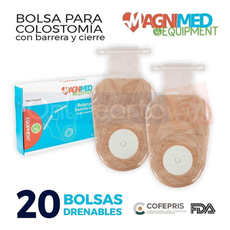 Bolsas Para Colostomia Drenable Con Barrera Y Cierre 20 Pzas