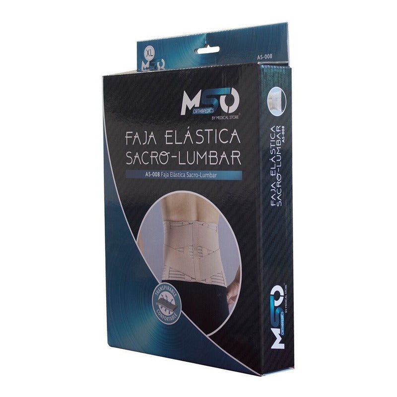 Faja Sacro Lumbar Elástica Reforzada Transitable Marca Mso