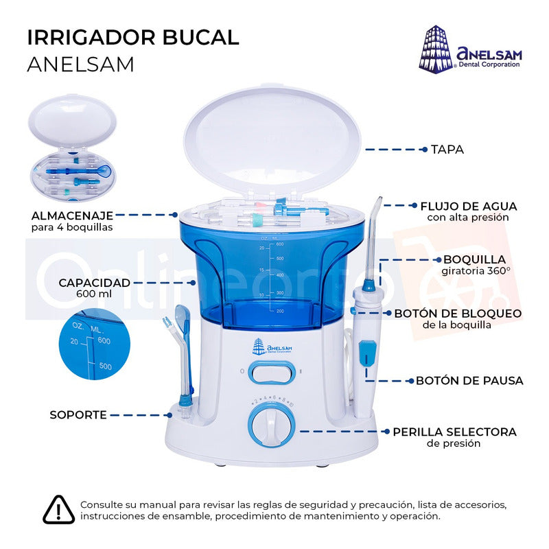 Irrigador Bucal Limpiador De Dientes Incluye Puntas