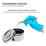 Recipiente Algodonero Torundero 250 Ml Acero Inox Espejo