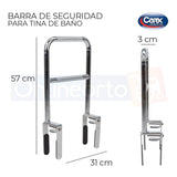 Barra Cromada De Seguridad Para Tina De Lujo Marca Carex