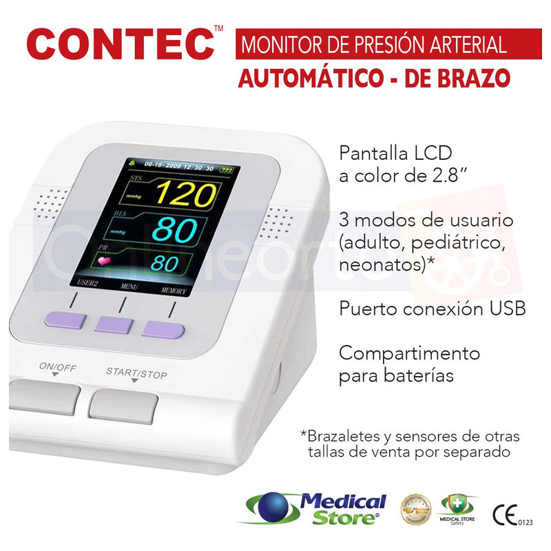 Baumanómetro  De Brazo Con Sensor Para Oximetría