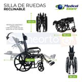 Silla De Ruedas Reclinable Marca Medical Store Envio Gratis