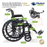 Silla De Ruedas Compacta Todo Terreno Plegable Acero