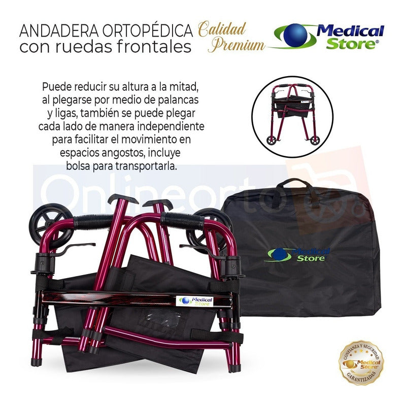 Andadera Ortopedica Adulto Con Ruedas Abatible Ajustable