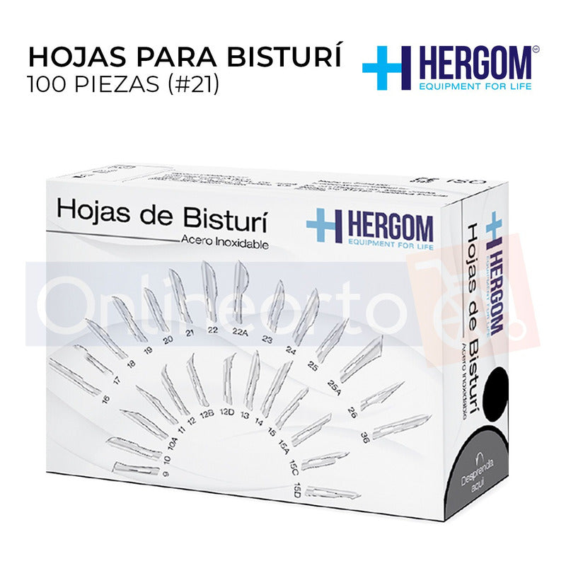 Hojas  Repuesto Para Bisturí  #21 Acero Inoxidable 100 Pz