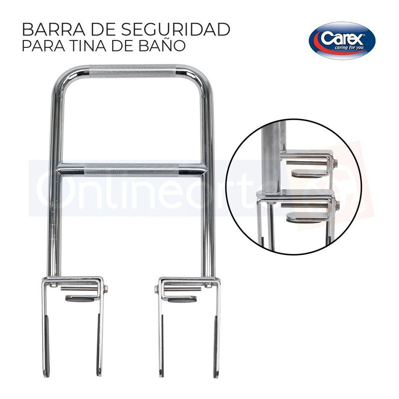 Barra Cromada De Seguridad Para Tina De Lujo Marca Carex