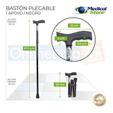 Baston Plegable Con Altura Ajustable Marca Medical Store