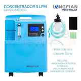 Concentrador De Oxigeno Longfian 5 Litros Estacionario