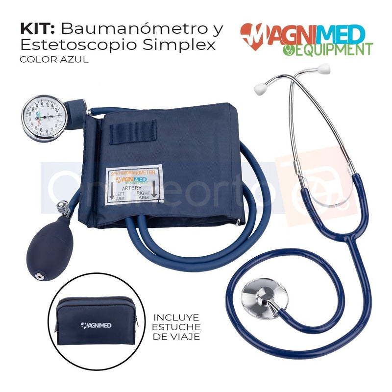 Kit Baumanometro Aneroide Estetoscopio Simple Varios Colores