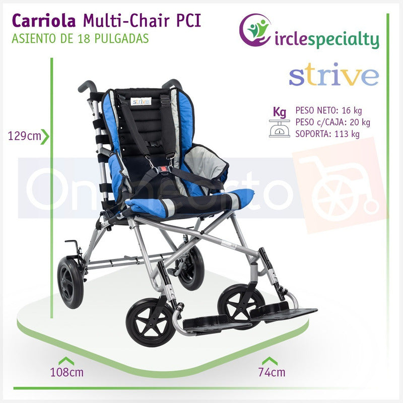 Silla De Ruedas Pediátrica Carriola Infantil Pci