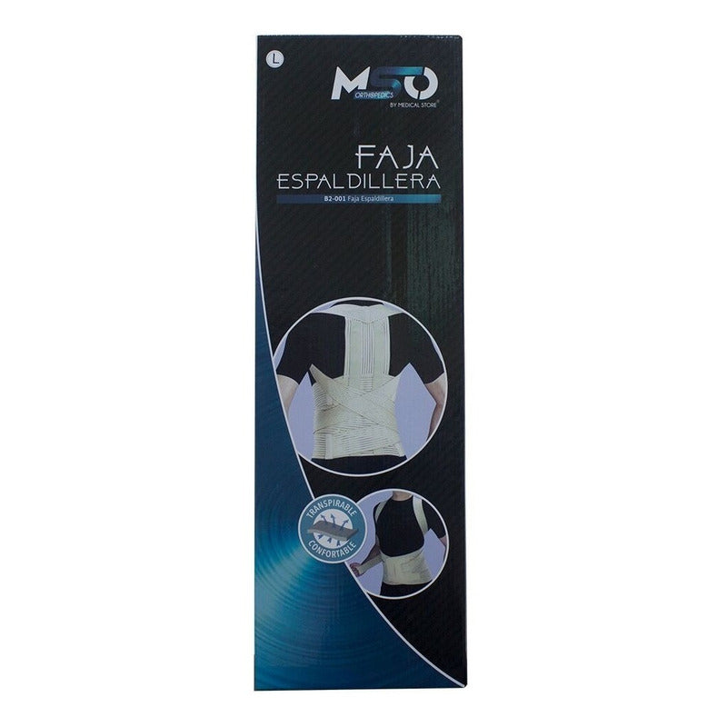 Faja Espaldillera Dorso Lumbar Reforzada De Lujo Marca Mso