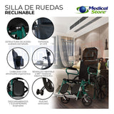 Silla De Ruedas Reclinable Marca Medical Store Envio Gratis