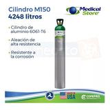 Tanque Cilindro De Oxigeno M150 4248 Lit Marca Oxiplus