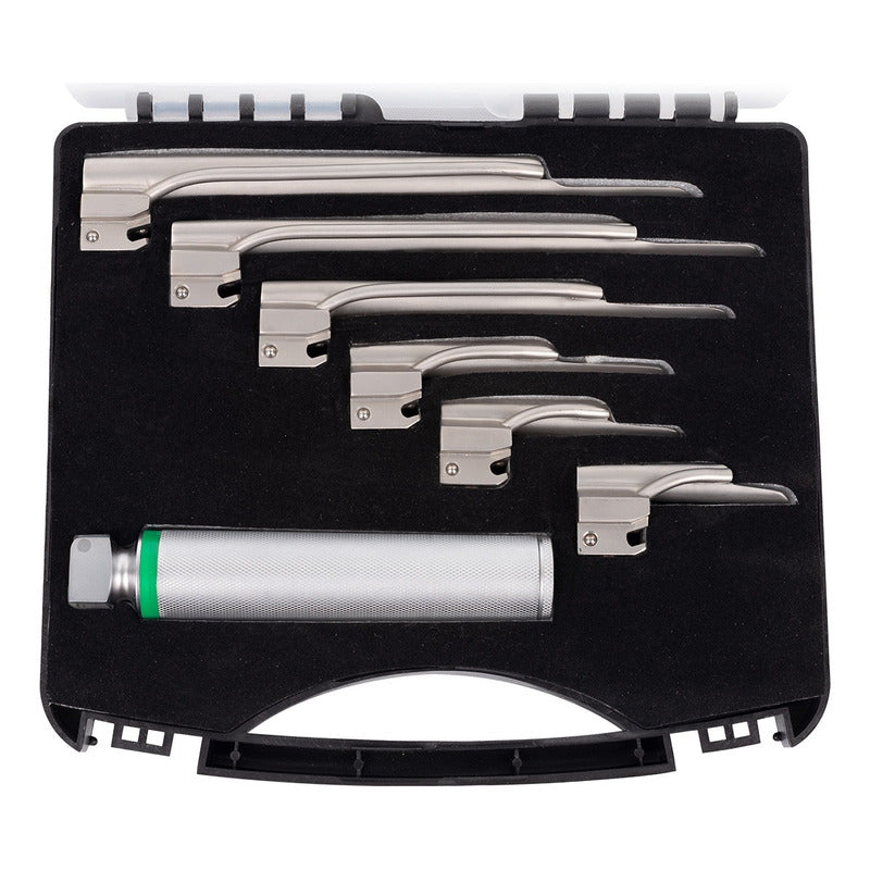 Estuche De Laringoscopio Recto Miller Luz Led Diagnostico