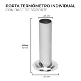 Porta Termometro Individual Acero Inoxidable Efecto Espejo