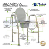 Silla Comodo Aumento Ducha Para Wc Baño 3 En 1 Medical Store