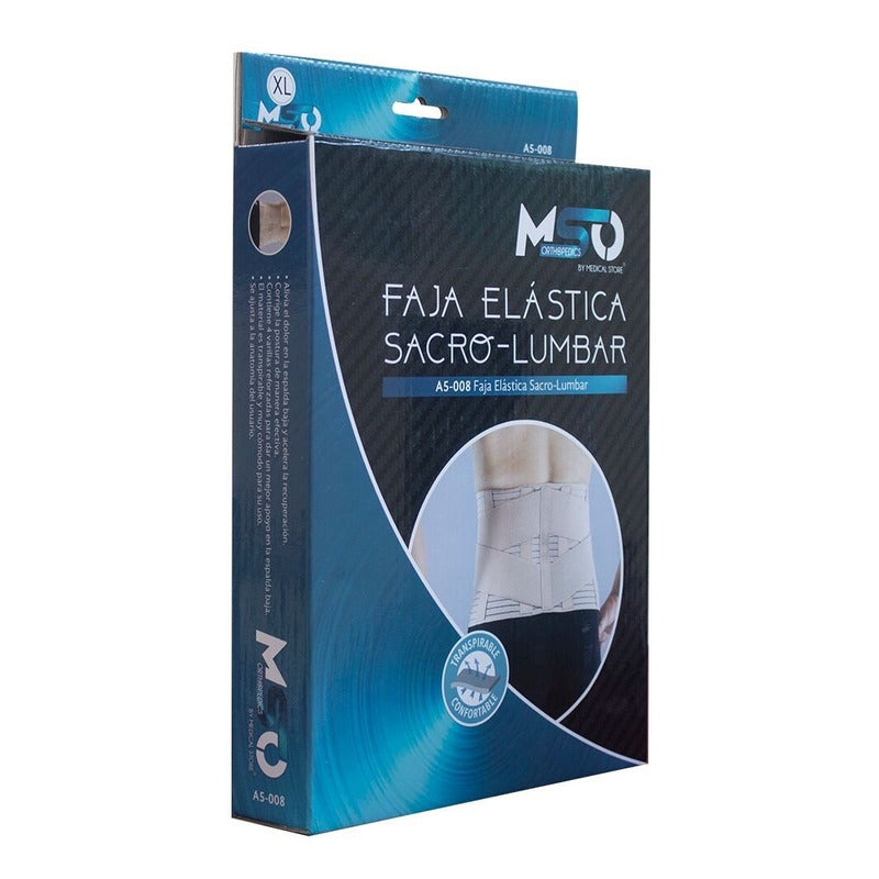 Faja Sacro Lumbar Elástica Reforzada Transitable Marca Mso