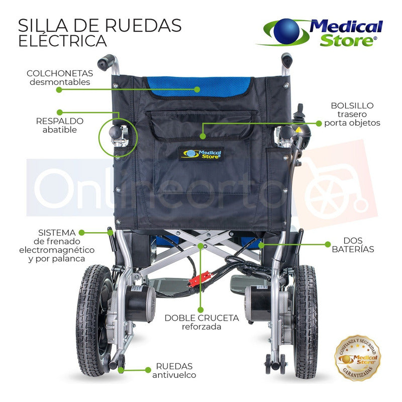 Silla De Ruedas Llanta Neumática Eléctrica Plegable