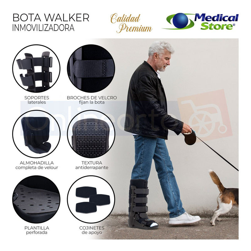 Bota Ferula Larga Walker Para Tobillo Inmovilizadora De Lujo