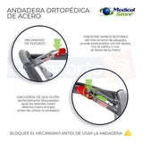 Andadera Ortopédica Acero Plegable Ajustable  Adulto