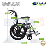 Silla De Ruedas Traslado Ligera Compacta Gris Medical Store