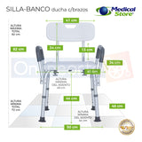 Silla Ducha Baño Ajustable Brazos Respaldo Drive Envio Grat.