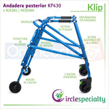 Andadera Posterior Klip Especializada Mediana 4 Ruedas