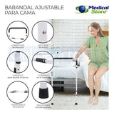 Barandal Auxiliar Para Cama Seguridad Soporte Medical Store