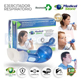 Ejercitador Pulmonar Respiratorio de Presión Positiva Entrenador Muscular con Boquillas Intercambiables Adulto y Pediátrico Portátil y Fácil de Usar