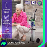 Tanque De Oxigeno 680 Con Carrito Transportador Regulador Canula Vaso