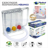 Inspirómetro Ejercitador Pulmonar Respiratorio con Asa Ergonómica Filtro de Aire y Diseño Desarmable para Limpieza Gimnasia Respiratoria Segura