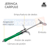 Jeringa Dental Carpule Profesional para Anestesia Inoxidable Reutilizable Esterilizable en Autoclave Uso Odontológico y Procedimientos Clínicos