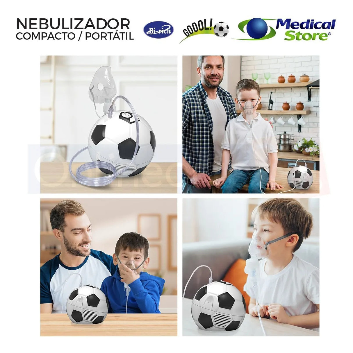 Nebulizador Médico Portátil Silencioso Mascarillas Adulto E Infantil Libre De Látex Balón
