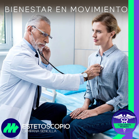 Estetoscopio de Campana Sencilla para Adulto Acústico de Lujo Aleación Metálica Libre de Látex y PVC Resistente