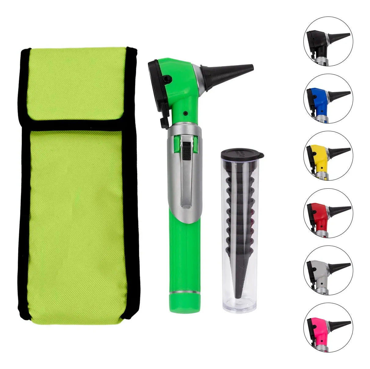 Otoscopio Medico Estudiante Con Estuche Espéculos y Lupa 3x para Consultorio