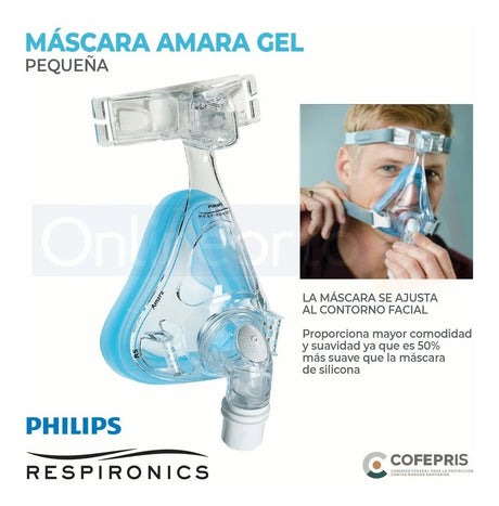 Mascarilla Nasal Ajustable Philips Amara Gel para CPAP APAP y BIPAP Confort Superior y Sellado Perfecto para Sueño Reparador