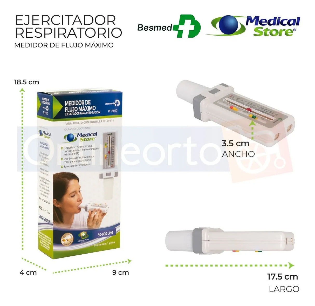 Ejercitador Respiratorio Flujo Máximo