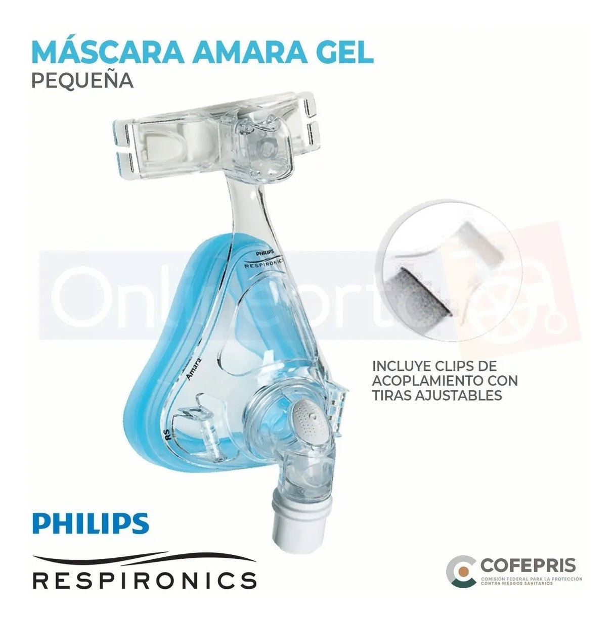 Mascarilla Nasal Ajustable Philips Amara Gel para CPAP APAP y BIPAP Confort Superior y Sellado Perfecto para Sueño Reparador
