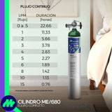 Tanque De Oxigeno 680 Con Carrito Transportador Regulador Canula Vaso
