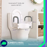Aumento Asiento Extensión Para Wc Baño Seguro Apoya Brazos