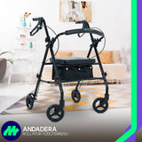 Andadera ortopédica rollator con asiento Medical Store OR23C vista frontal