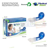 Ejercitador Pulmonar Respiratorio de Presión Positiva Entrenador Muscular con Boquillas Intercambiables Adulto y Pediátrico Portátil y Fácil de Usar