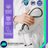 Estetoscopio de Campana Sencilla para Adulto Acústico de Lujo Aleación Metálica Libre de Látex y PVC Resistente